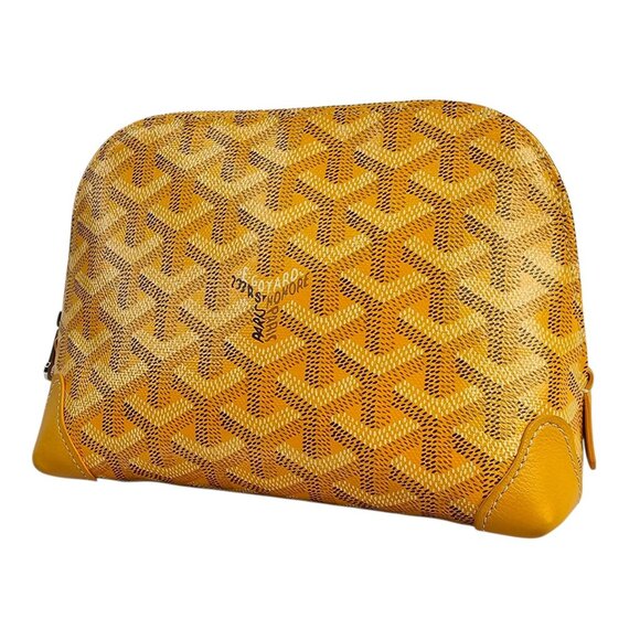 GOYARD Vendome Cosmetic Pouch Zip Gold Yellow + Dust Bag Tags - Picture 13 of 16